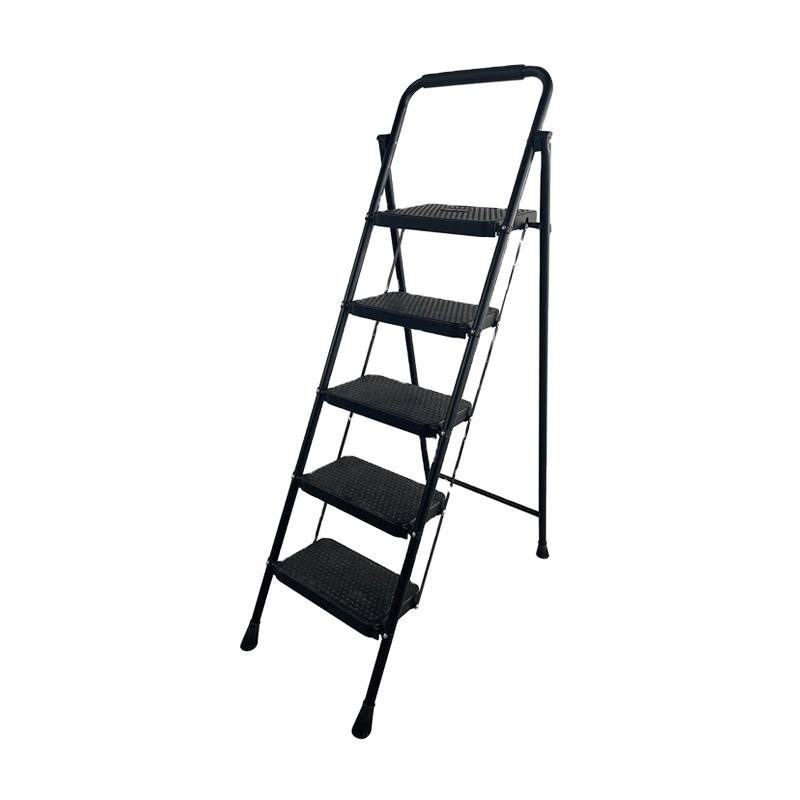 Domestic Ladder with Spring Loaded Locking Mechanism 4 Step Ladder Folding Aluminum Step Stool for Home Kitchen