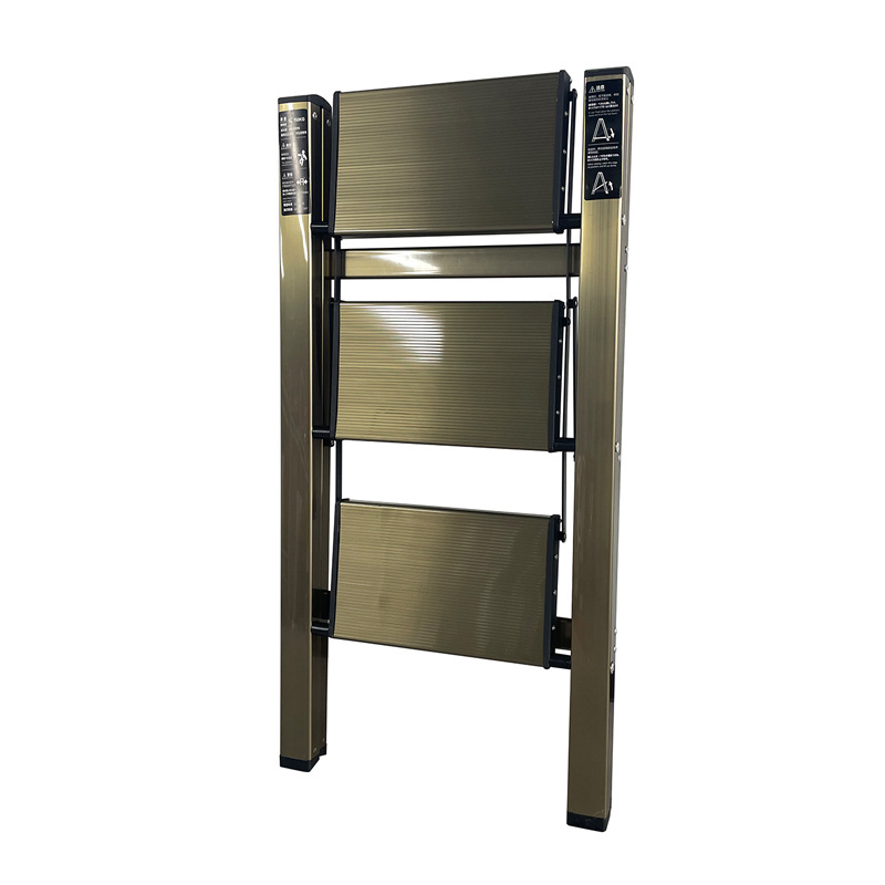 Light and Handy Super 3 Step Portable Aluminium Custom Household Folding Ladders with Wide Step