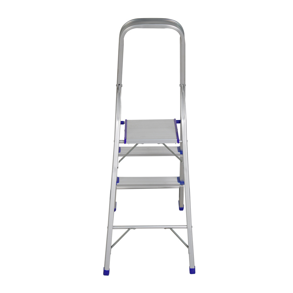 BOWEITI 3 Steps Hot Sell Mobile Aluminum Alloy Ladder herringbone ladder with Anti-Slip Feet