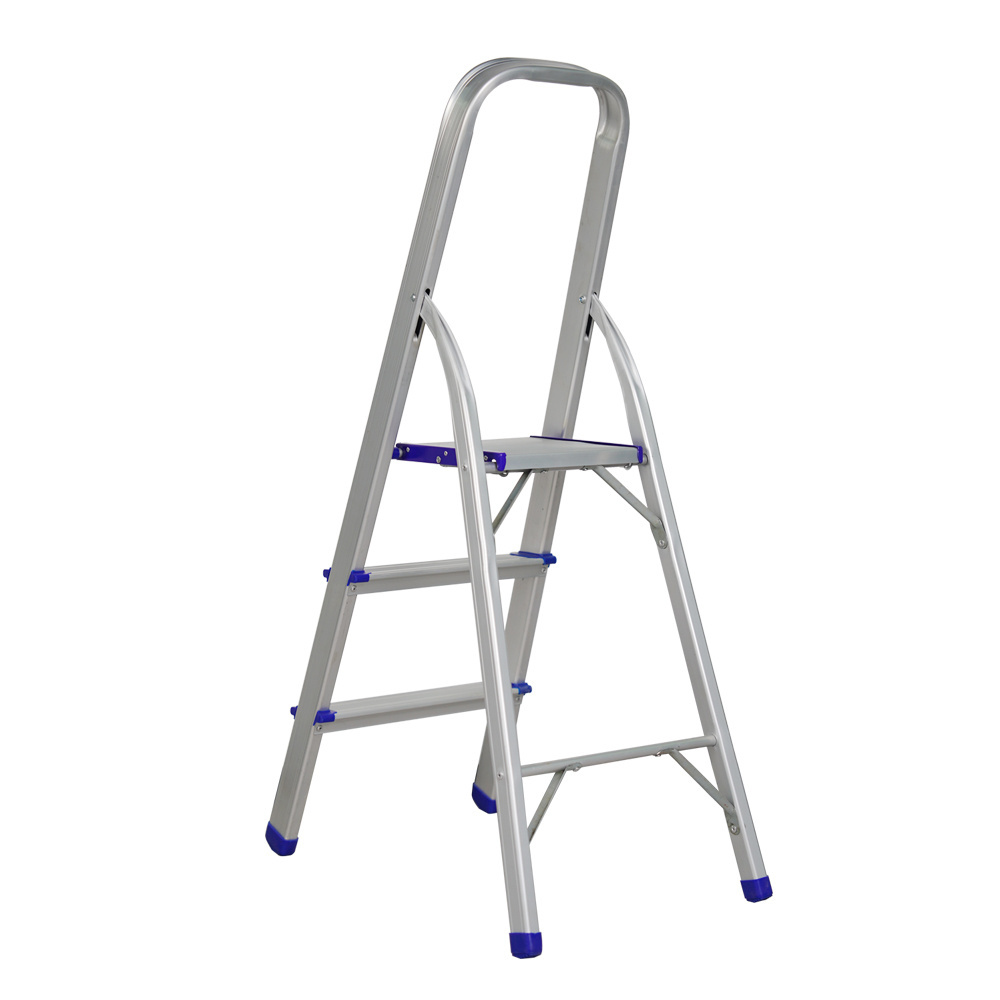 BOWEITI 3 Steps Hot Sell Mobile Aluminum Alloy Ladder herringbone ladder with Anti-Slip Feet