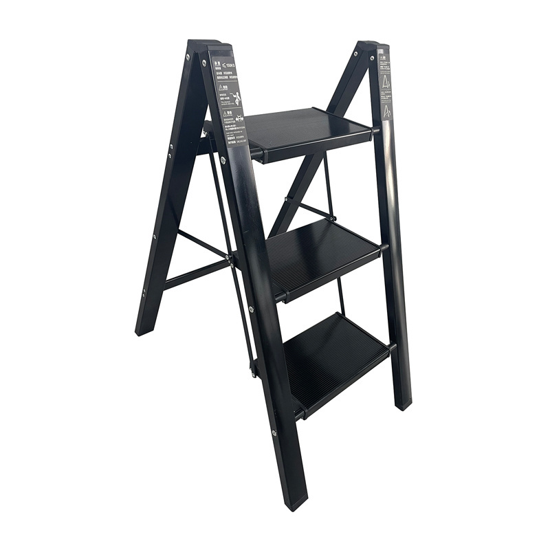 Safety Black 3 Steps Indoor Folding Modern Ladders Foldable Aluminum Ladders For Sale