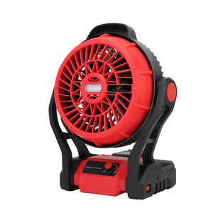 TOPWIRE High Quality Camping Use 12 inch 20V cordless lithium battery electric fan with LED lighting