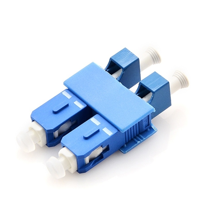 LC/UPC(Female)-SC/UPC(Male) Hybrid Duplex Single-mode OS2 Plastic Optical Fiber Adapter/Coupler without Flange