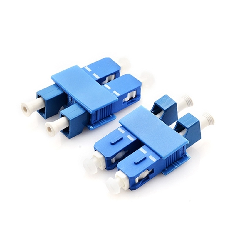 LC/UPC(Female)-SC/UPC(Male) Hybrid Duplex Single-mode OS2 Plastic Optical Fiber Adapter/Coupler without Flange