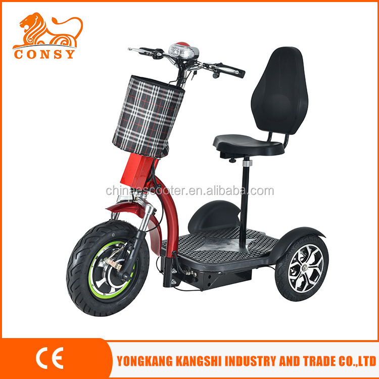 New design high quality ES04E 500W 48V 20AH 16inch CE 3 wheels electric scooter for adults