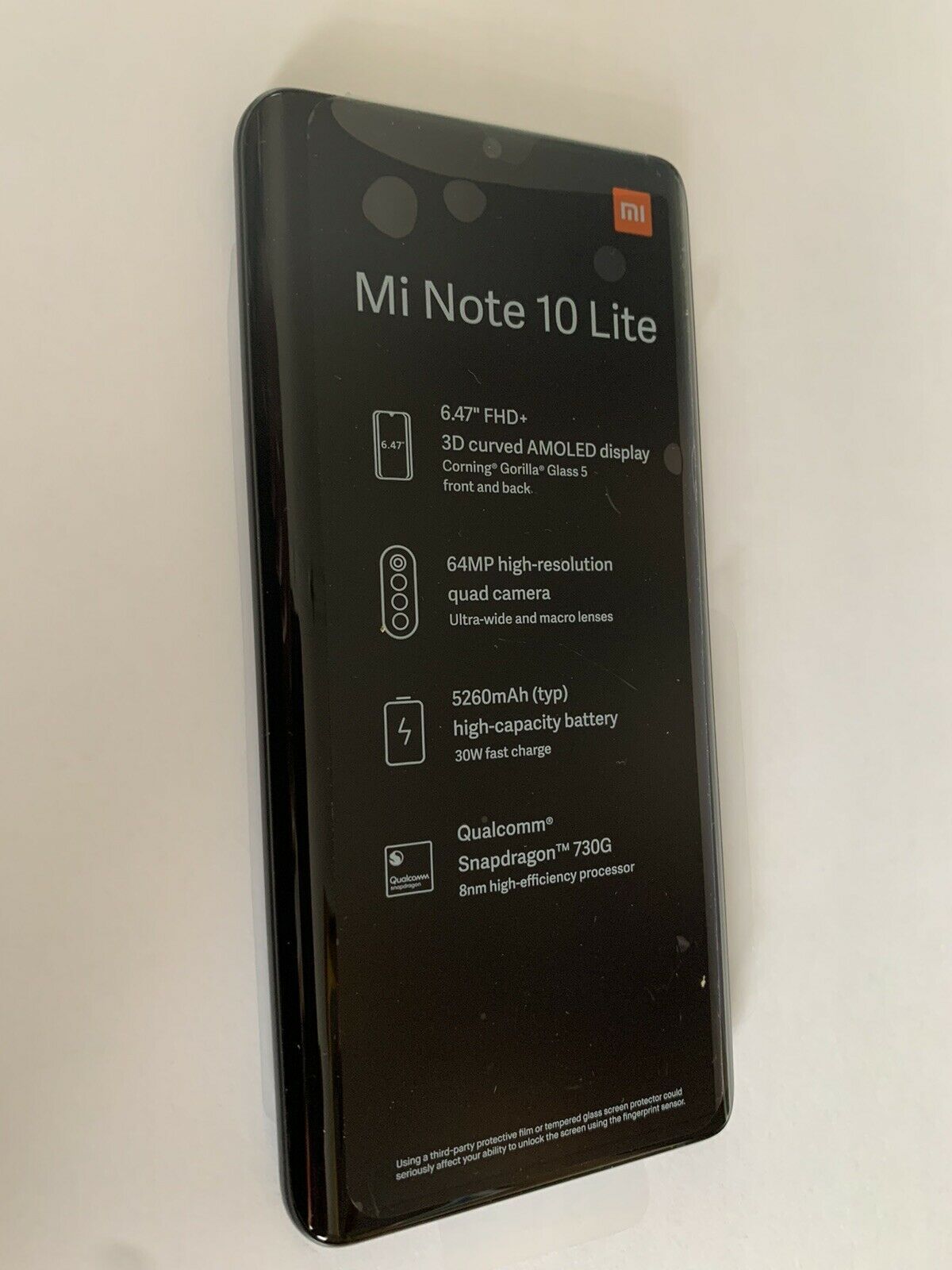 Mi Note 10 Lite 8GB 128GB Mobile Phone  730G 64MP Quad Camera Supports Google Pay Mi Note 10 Lite