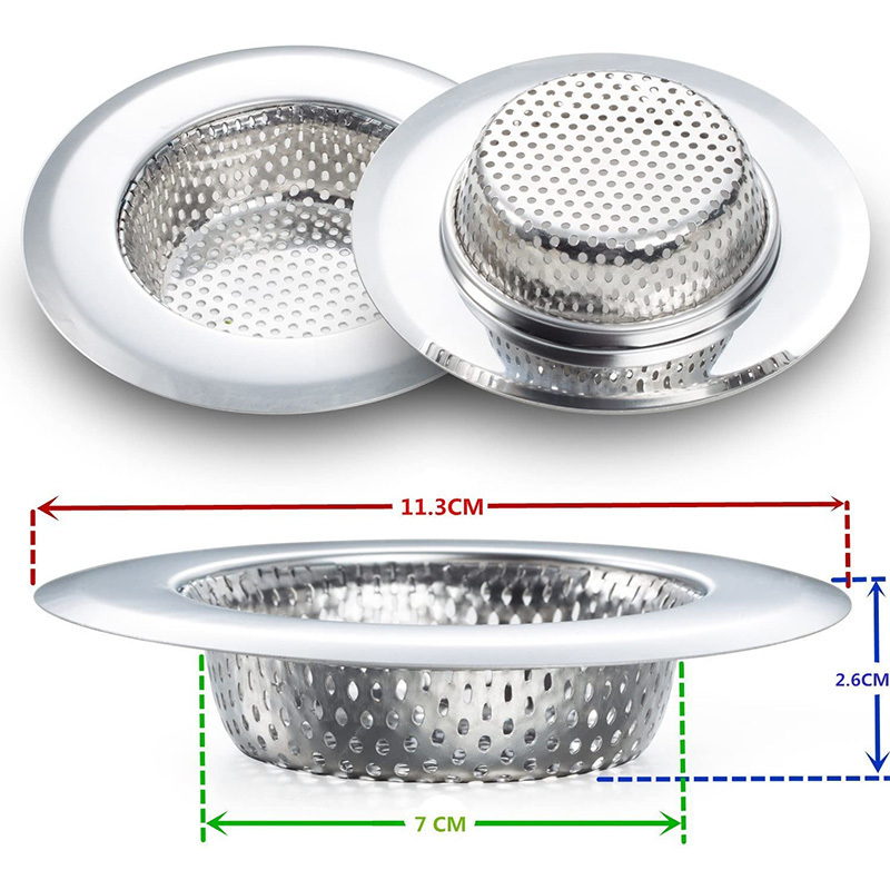 Custom shape Home universal stainless steel bathroom bowl shape cute sink strainer and plug