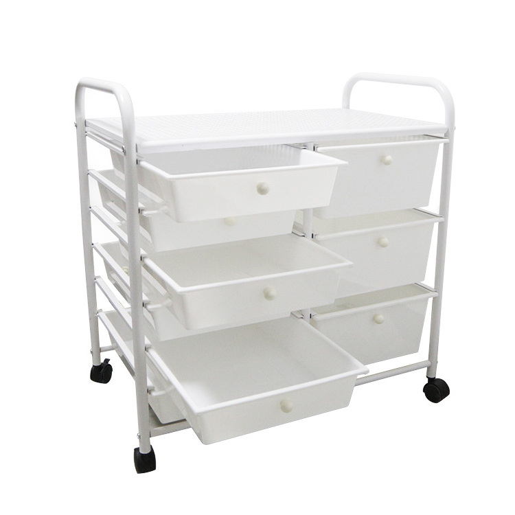 8 drawer rolling storage cart tools file office organizer Wheeled drawer storage cabinet