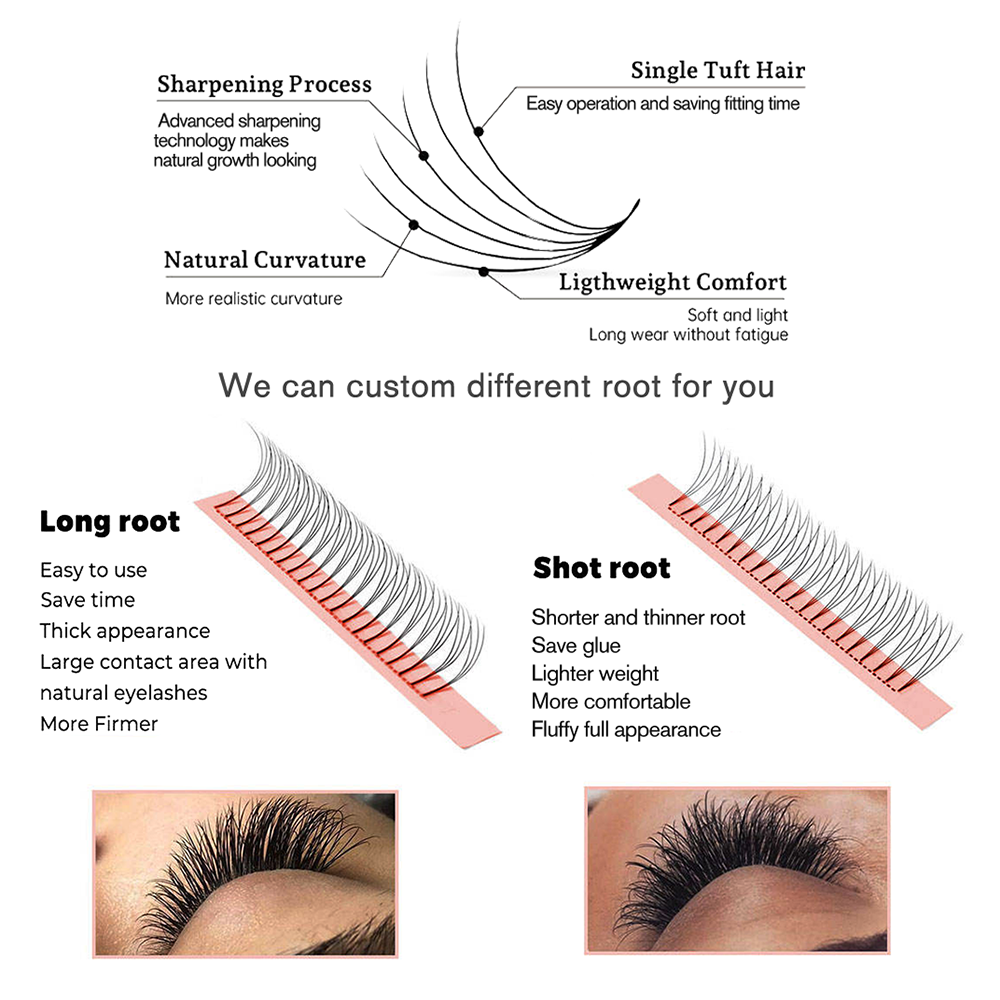 Wholesale Premade Russian Flare Volume Eyelash Extension Sp Fans 6D Pre Made Fanned Lashes Extensions Synthetic Hair SPARKLE