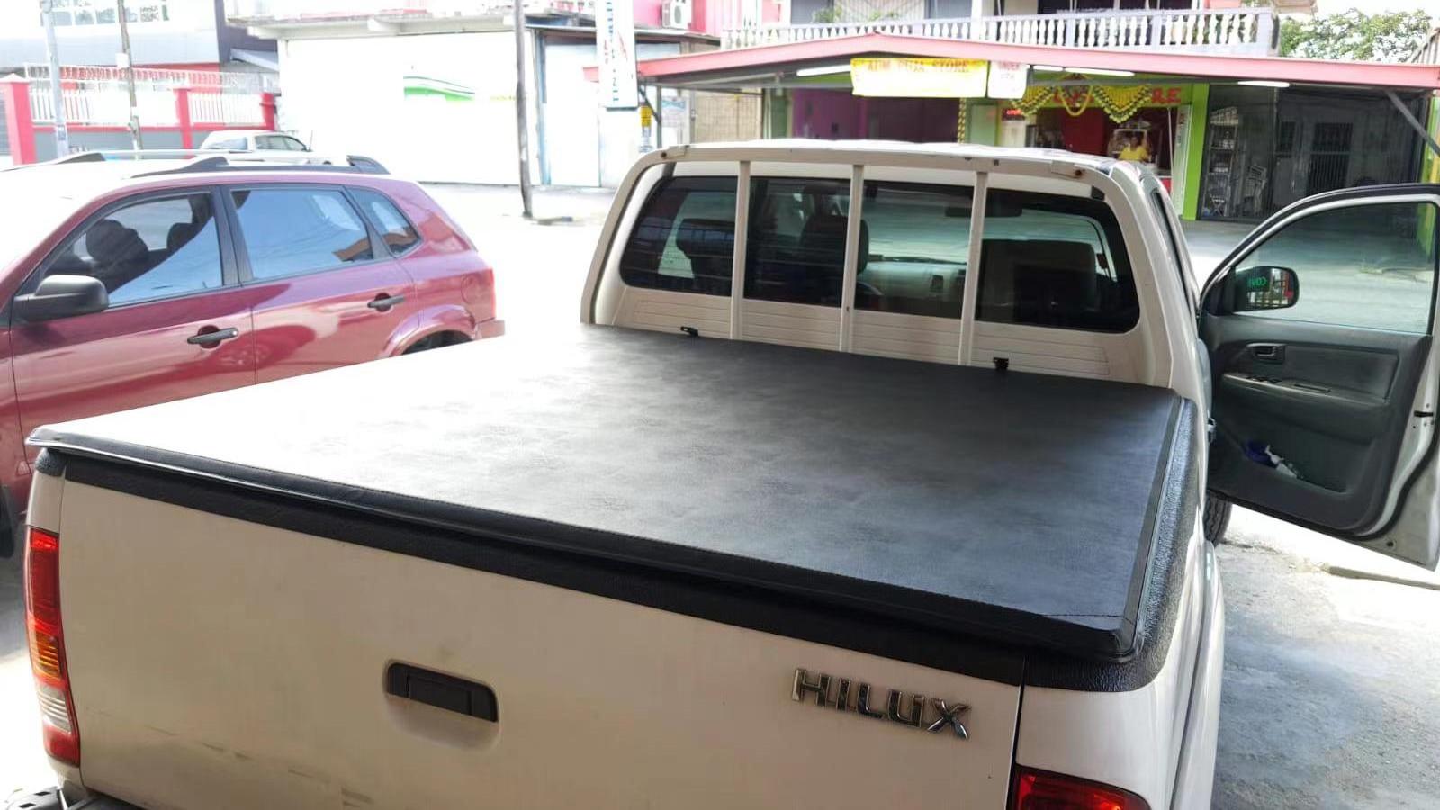 the best pickup truck soft tri-fold cover for toyota hilux Revo dual cab 2015+ hot sale waterproof PVC rear tub lid protection