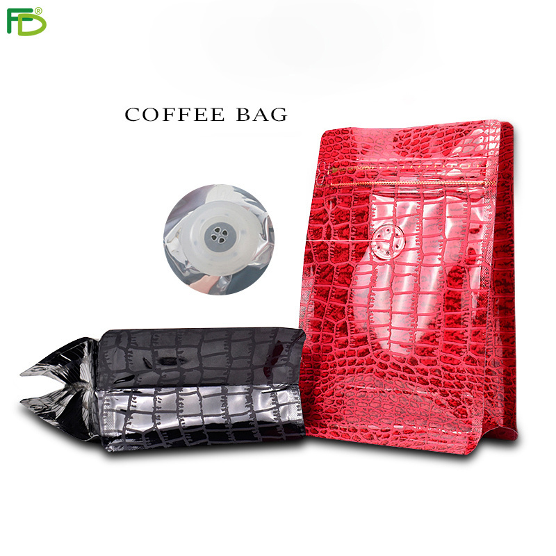 Food Grade Food Grade Packaging Practical Reusable Vented Zip Lock Coffe Bag Packaging With One-Way Valve