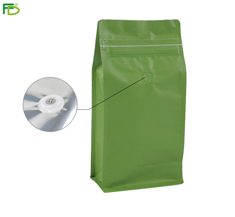 Food Grade Food Grade Packaging Practical Reusable Vented Zip Lock Coffe Bag Packaging With One-Way Valve