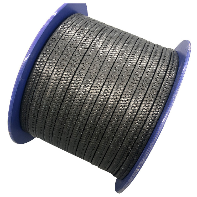 Black Braided Virgin Yarn PTFE Graphite Gland Packing With Oil