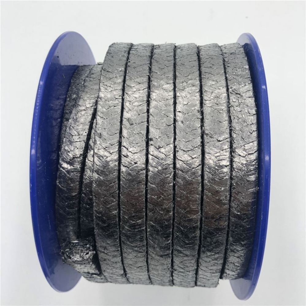 Graphite braided gland packing seal for pump and valve