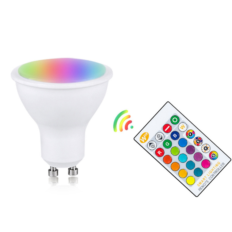 AC86-265V Smart LED Ambient Lighting 3W Remote Control Dimmable RGB GU10 Bulb