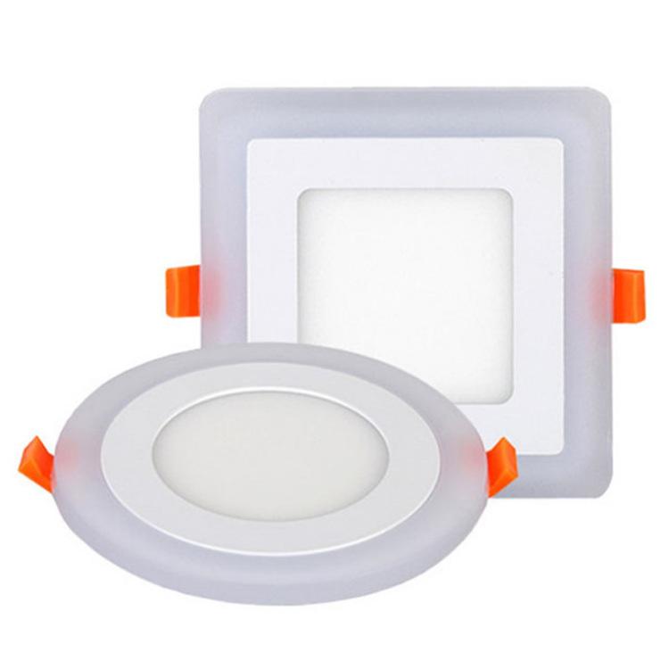 Ceiling indoor high-quality products embedded RGB lighting 3W round square LED bicolor panel lights