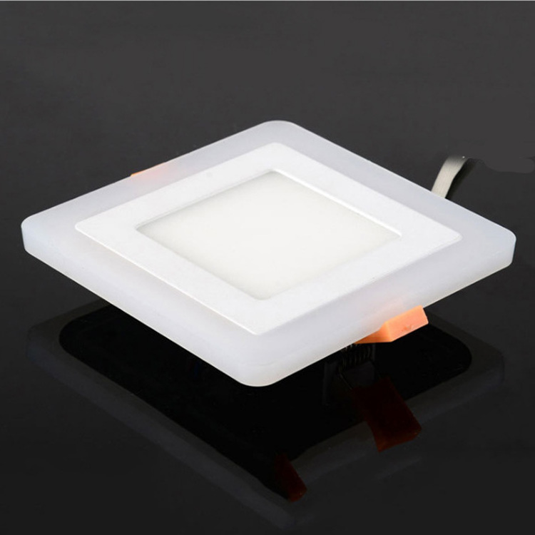 Ceiling indoor high-quality products embedded RGB lighting 3W round square LED bicolor panel lights