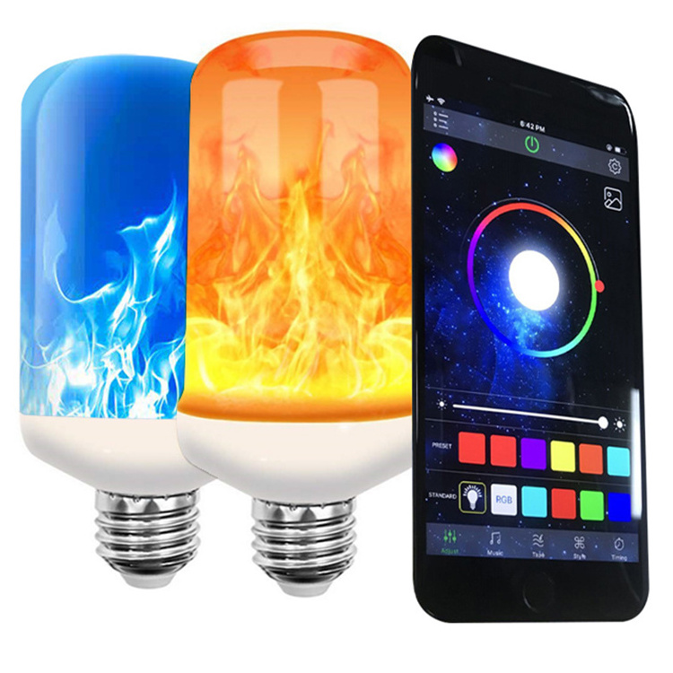 Christmas light decoration bulb RGB control simulation flame smart application led flame bulb