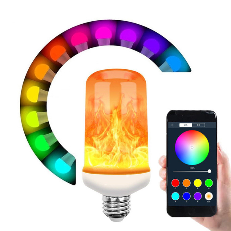 Christmas light decoration bulb RGB control simulation flame smart application led flame bulb