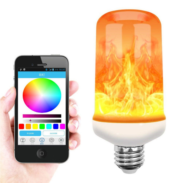 Christmas light decoration bulb RGB control simulation flame smart application led flame bulb