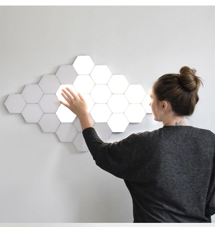 Hexagonal lamp modular touch sensor lamp magnetic rhombus creative decoration wall quantum night light