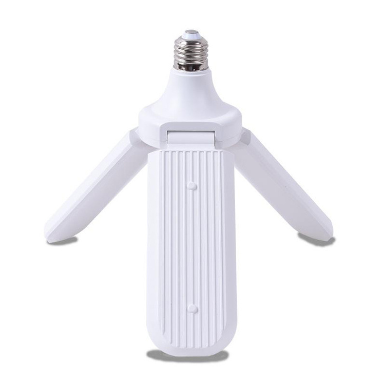 Spot high lumen warehouse corridor waterproof 45W fan three leaf e27 led adjustable folding light bulb