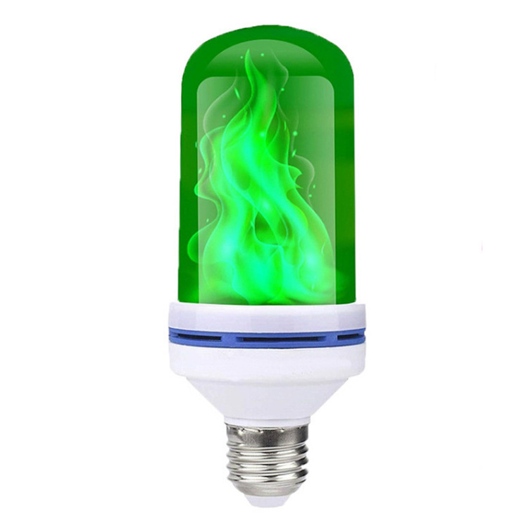 Factory wholesale 5w flame simulation effect red blue pink green led flashing flame candle bulb