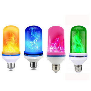 Factory wholesale 5w flame simulation effect red blue pink green led flashing flame candle bulb