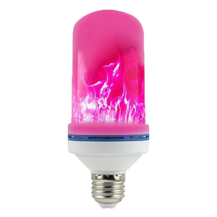 Factory wholesale 5w flame simulation effect red blue pink green led flashing flame candle bulb