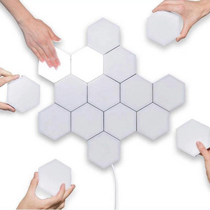 Hexagonal lamp modular touch sensor lamp magnetic rhombus creative decoration wall quantum night light