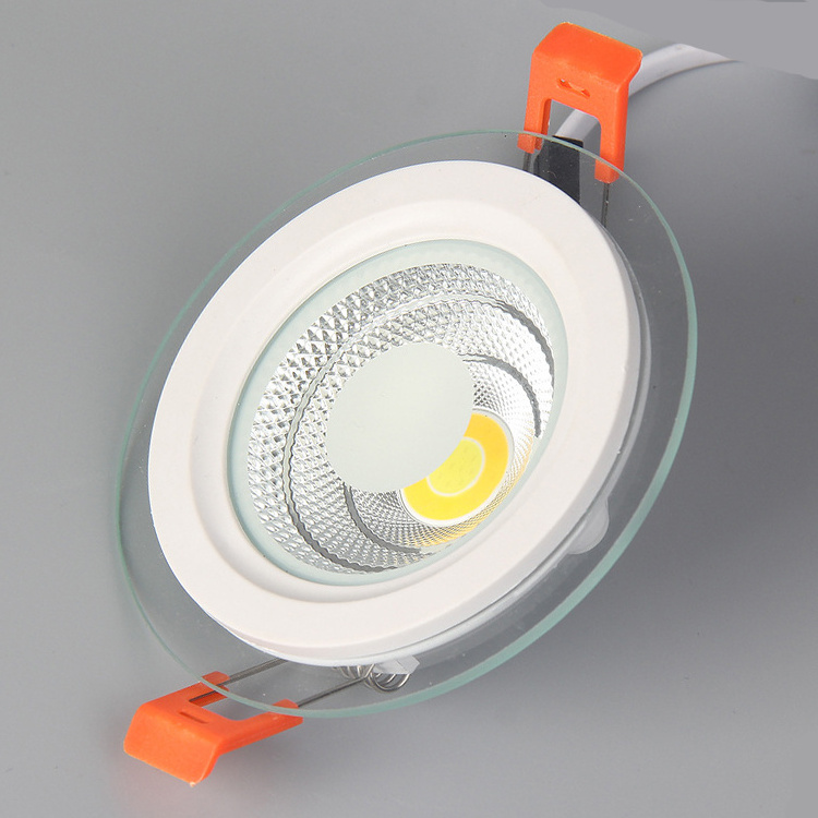 6W/9W/12W/18W/24W Ceiling recessed indoor lighting downlight COB glass double color panel light