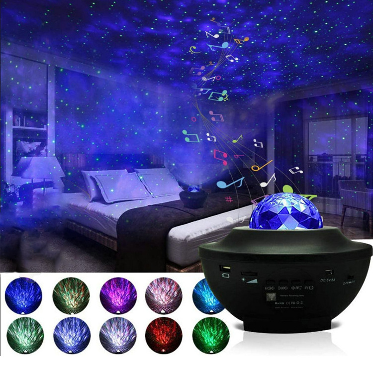 Smart 3D Kids Laser Galaxy Wave Atmosphere Projector Light Party LED Starry Night Light