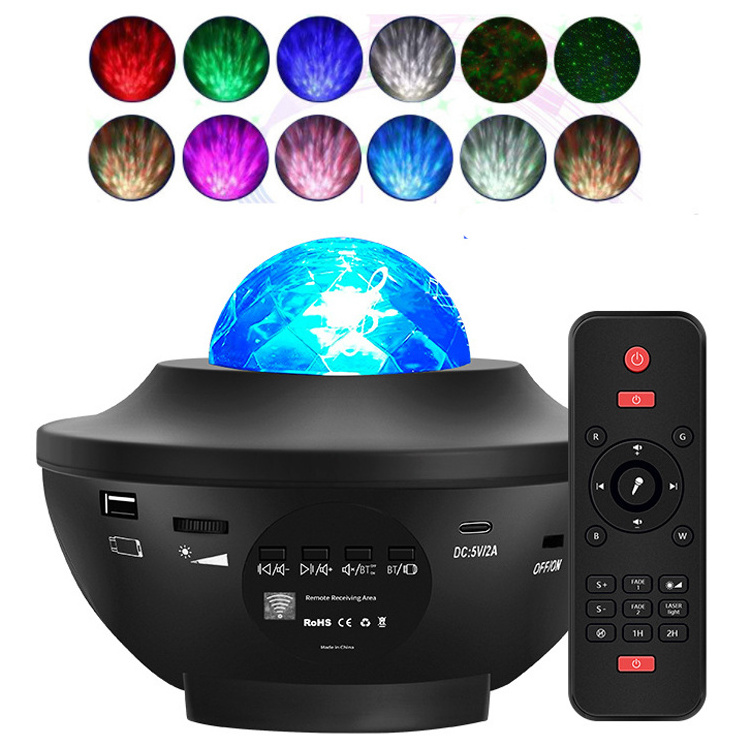 Smart 3D Kids Laser Galaxy Wave Atmosphere Projector Light Party LED Starry Night Light