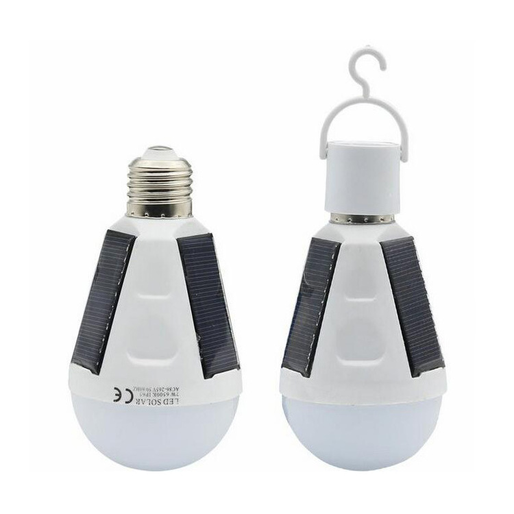 Hot sale outdoor light bulb 7w 12w e27 IP65 waterproof ac85-265 v smart led emergency solar bulb