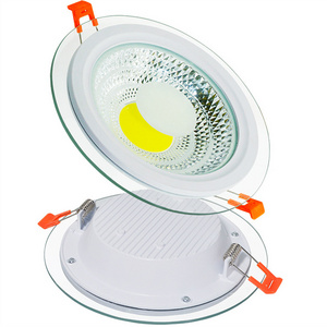 6W/9W/12W/18W/24W Ceiling recessed indoor lighting downlight COB glass double color panel light