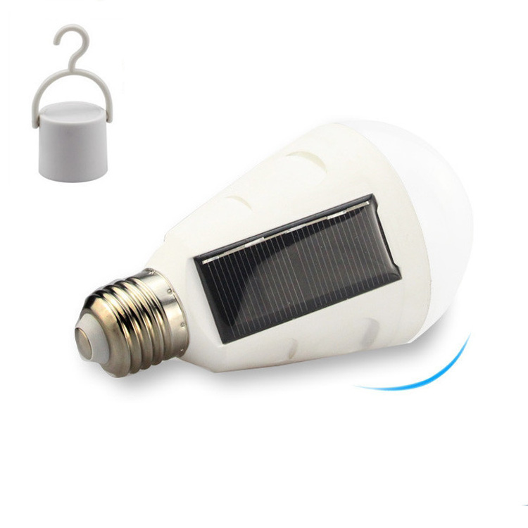 Hot sale outdoor light bulb 7w 12w e27 IP65 waterproof ac85-265 v smart led emergency solar bulb