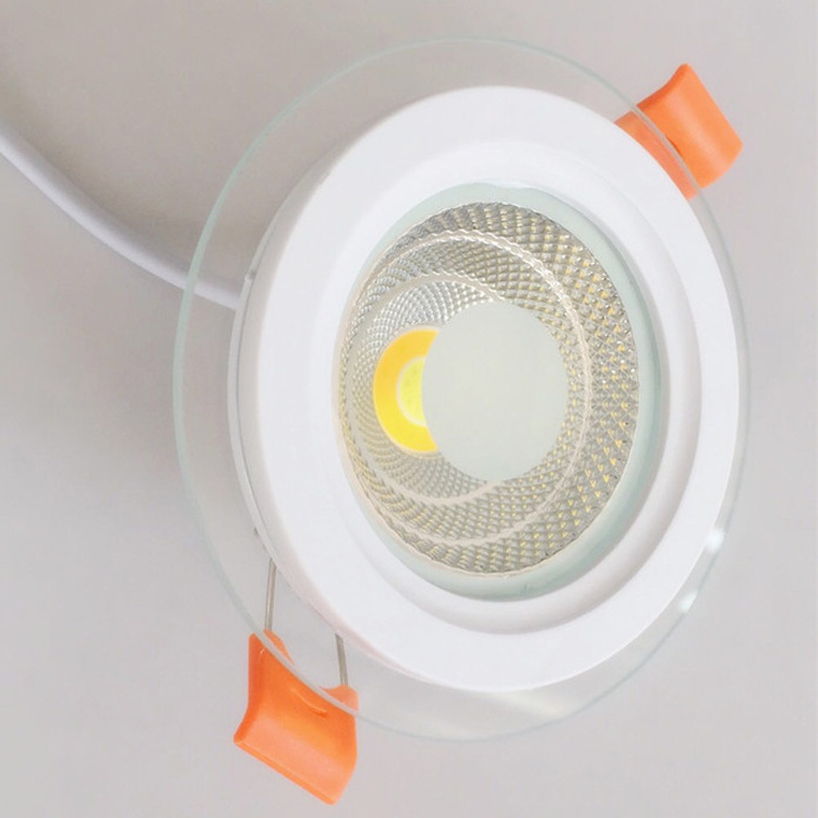 6W/9W/12W/18W/24W Ceiling recessed indoor lighting downlight COB glass double color panel light