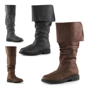 Men's shoes Thigh-high boots Flat men's boots retro plus size 40-48