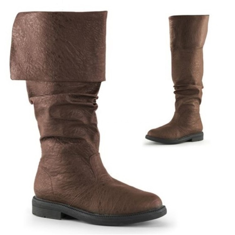 Men's shoes Thigh-high boots Flat men's boots retro plus size 40-48