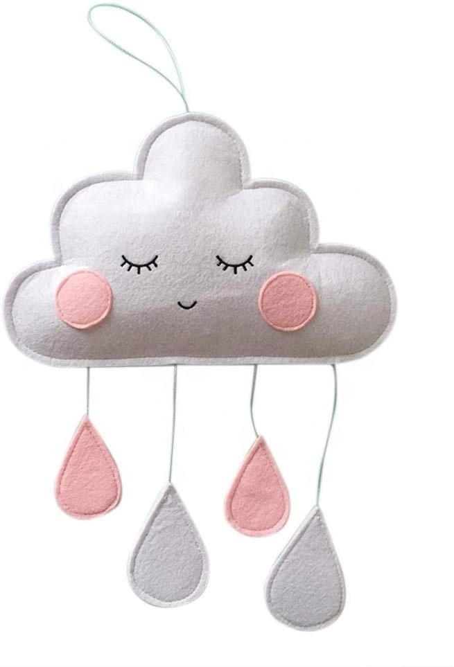 Cloud Raindrop Hanging Decorations Felt Baby Mobile for Baby Room Nursery Decor