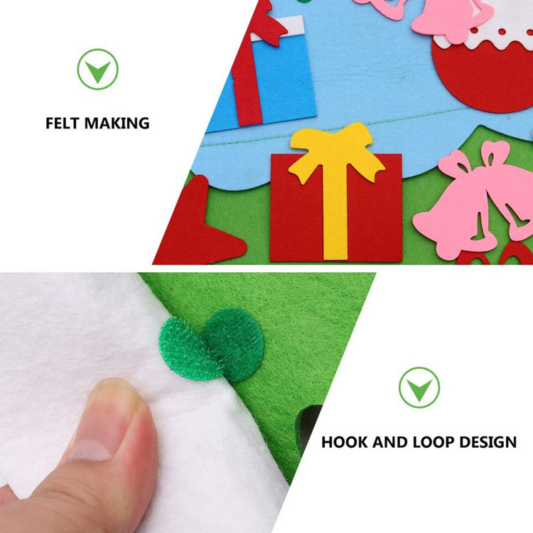 Felt DIY Christmas Tree Wall Door Hanging Xmas Tree Christmas Tree decoration with Detachable Ornament