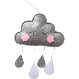 Cloud Raindrop Hanging Decorations Felt Baby Mobile for Baby Room Nursery Decor