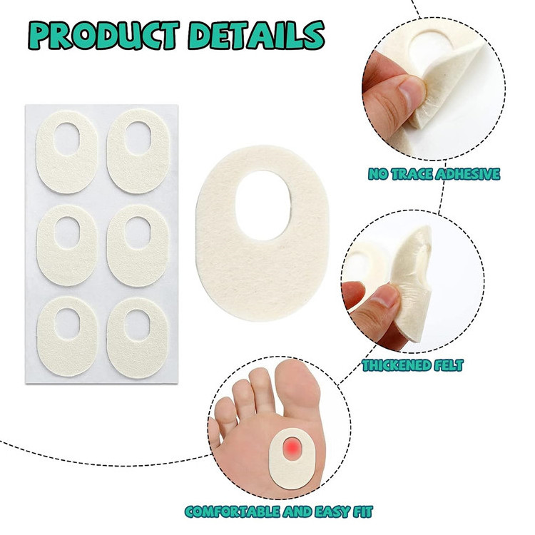 72pcs wool felt Callus Pad Bunion Pad Soft Corn Pads for Bottom of Foot Pain Relief for Foot Care Men and Women