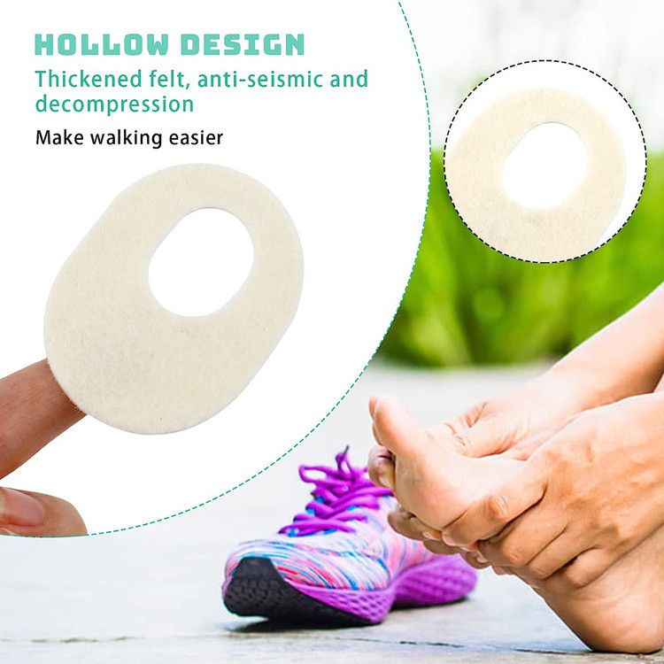 72pcs wool felt Callus Pad Bunion Pad Soft Corn Pads for Bottom of Foot Pain Relief for Foot Care Men and Women