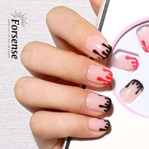 custom salon high quality blood Halloween short square press on nails inspired designer fake nail avec design false nail glue on