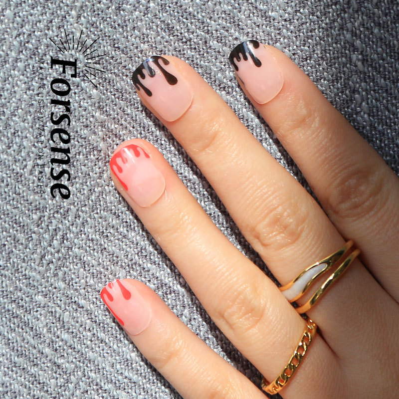 custom salon high quality blood Halloween short square press on nails inspired designer fake nail avec design false nail glue on