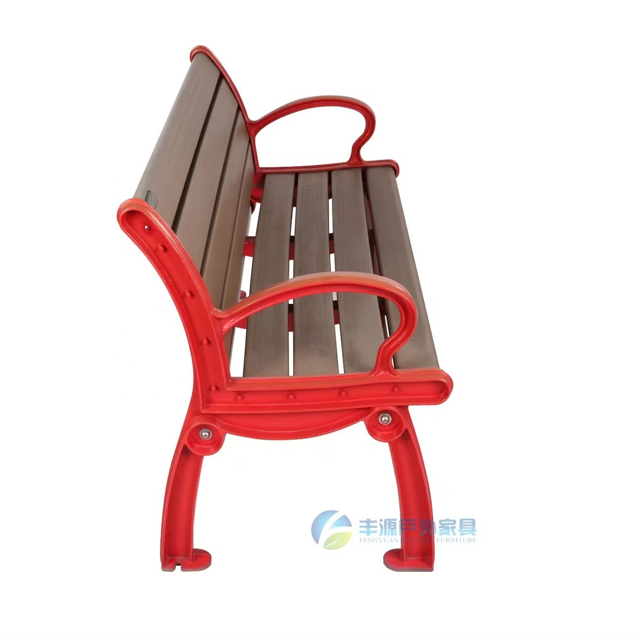 Aluminum Ends outdoor plastic wood benches seating garden patio metal waiting park bench