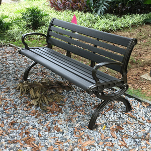 Promotion Factory wholesale patio public street furniture bench with cast aluminum leg wooden garden park benches