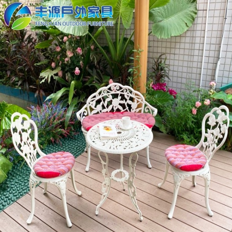 Cast Aluminum Balcony Table and Chair Combination Outdoor Garden Chair European Outdoor Terrace Courtyard Small Coffee Table