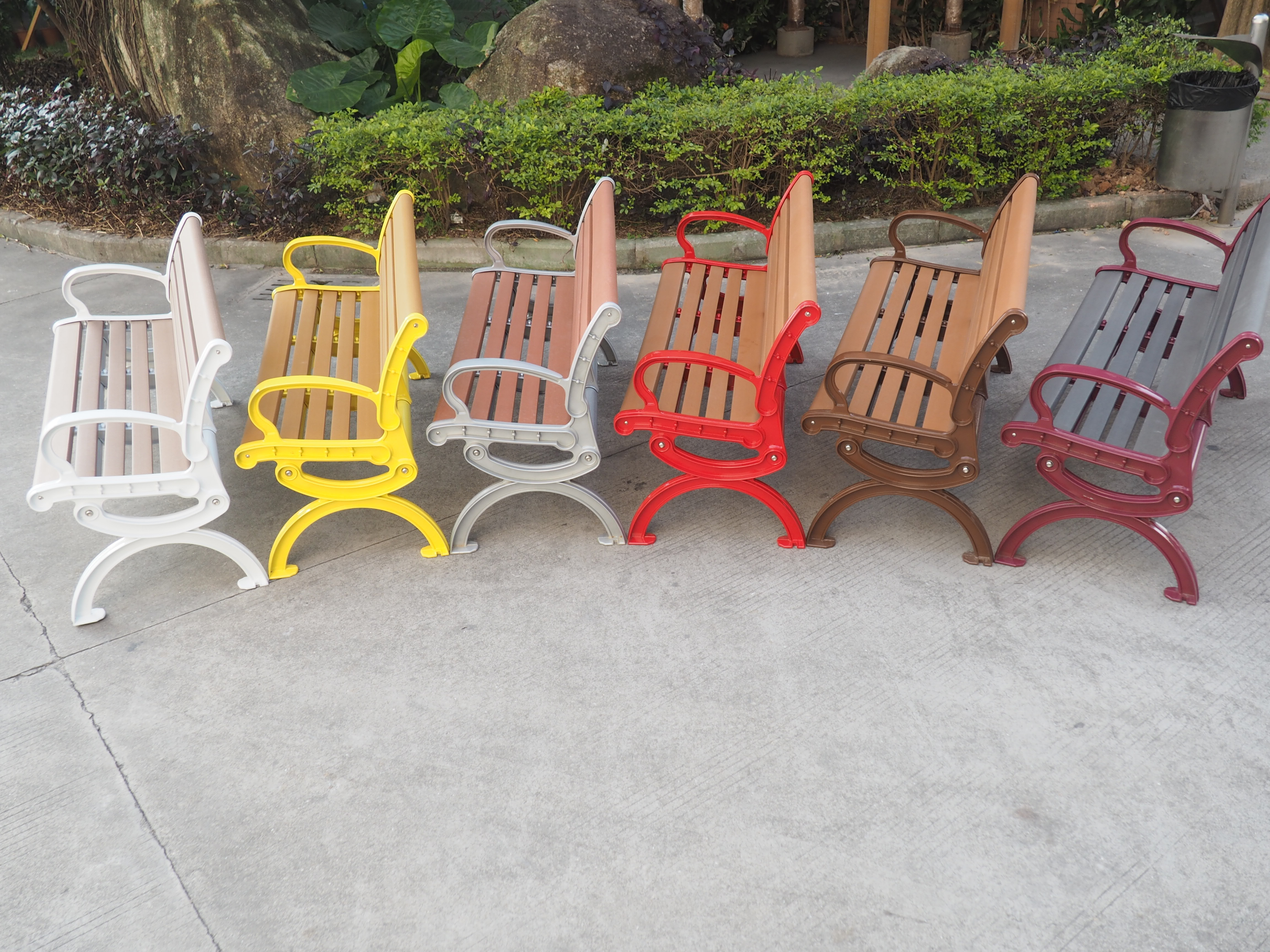 Cast Aluminum Ends Used Park Benches For Sale Furniture Design Curved Wooden Seats Wood Slats Backless Patio Garden Bench